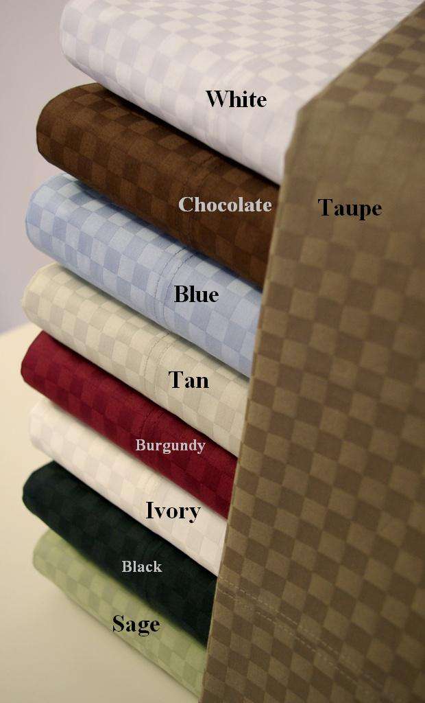 300 Thread count Queen size Checkered Sheet Sets 100% Egyptian cotton
