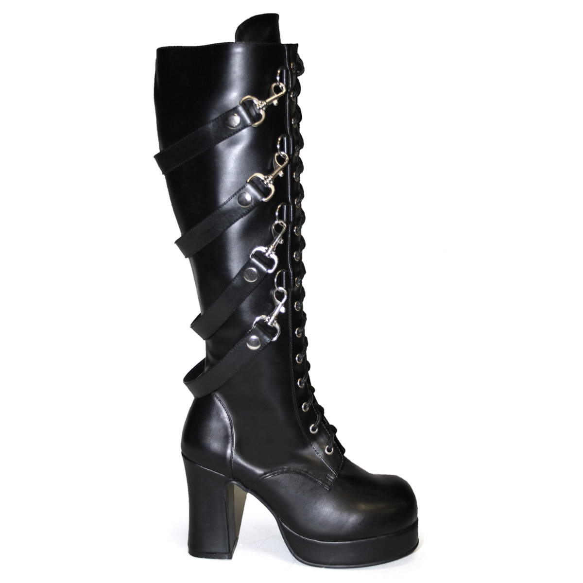 Demonia Women's Demonia Gothika209 18" Strap Combat Boots - Black Pu at Sears.com