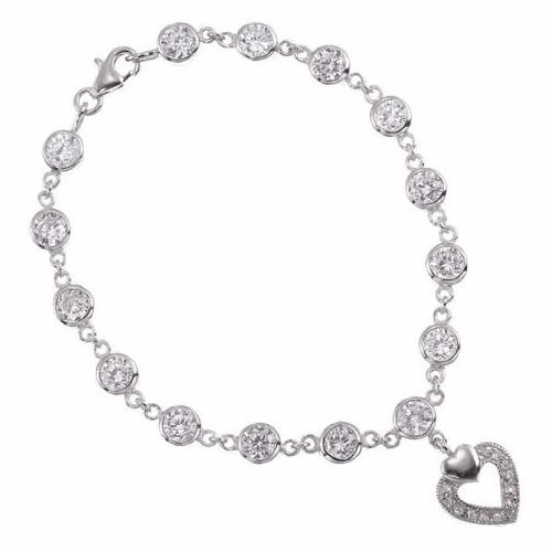 Jazzy Jewels Designer Inspired Heart Charm CZ By The Inch Bracelet at Sears.com