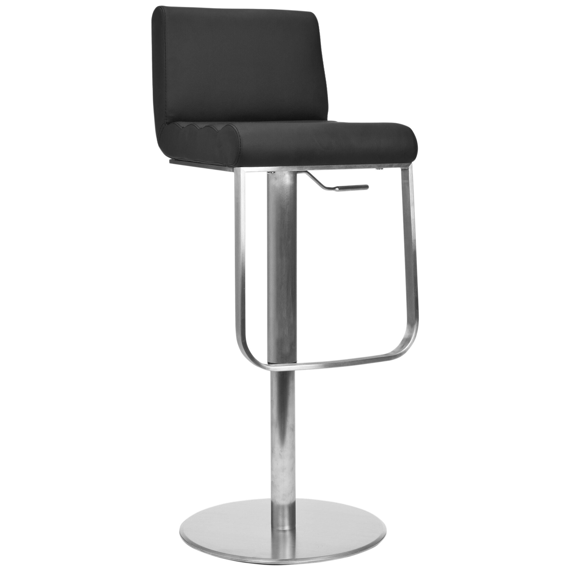AT HOME by O Deco Black Leather Seat Stainless Steel Adjustable Bar Stool at Sears.com