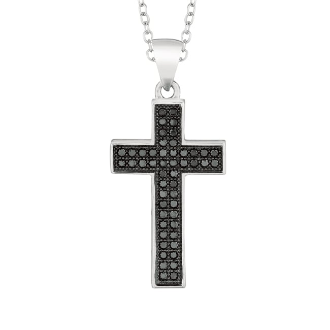 Eziba Collection Sterling Silver Black Cubic Zirconia Cross Necklace at Sears.com