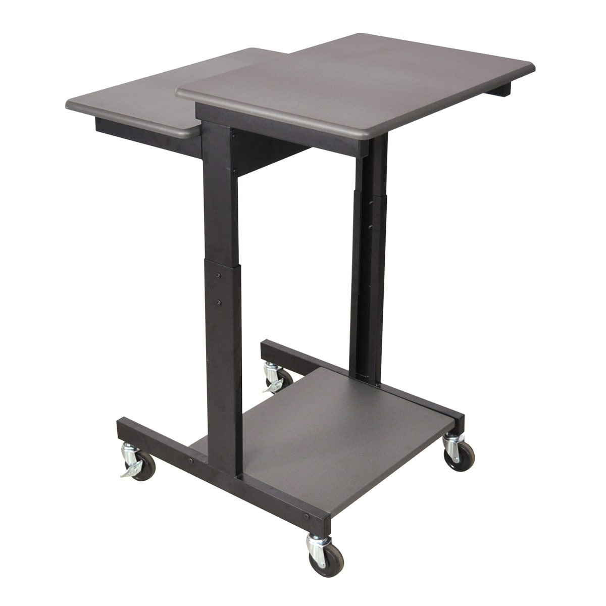 Office by O Luxor Gray Adjustable-height Wheeled Steel Computer Workstation at Sears.com