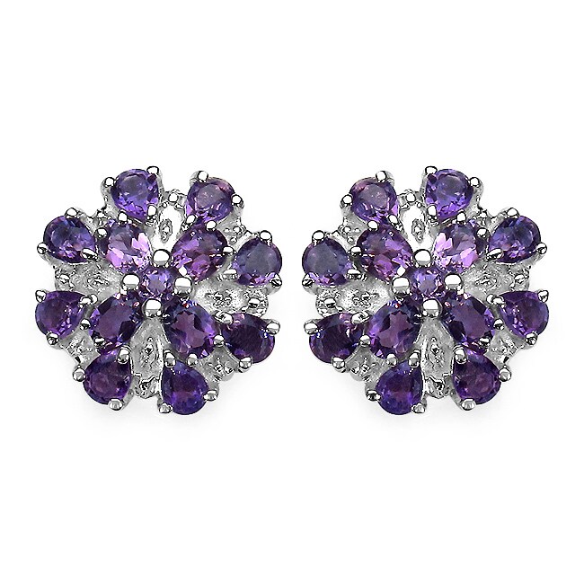 Eziba Collection Malaika Sterling Silver 4 3/5ct TGW Amethyst Earrings at Sears.com