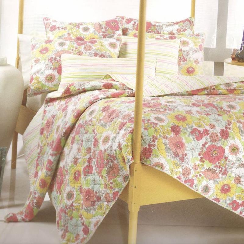 Home Collection Candy Floral 250T Cotton Oversize Queen Quilt & Sham Set at Sears.com