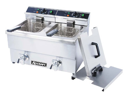 Adcraft DF-12L/2 Commercial Countertop Deep Fat Fryer 220V Split Pot with Drain at Sears.com