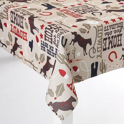 St Nicholas Square Western Holiday Cowboy Tablecloth Fabric Table Cloth 60x84 Ov at Sears.com