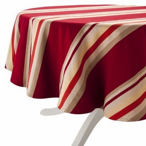 Threshold Red & Tan Stripe Tablecloth Fabric Cotton Table Cloth 70" Round at Sears.com