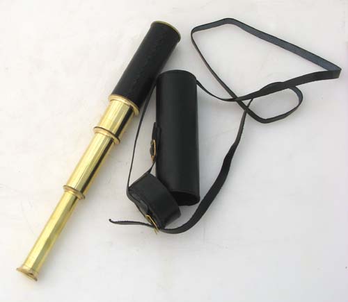 RedSkyTrader 15" Handheld Brass Telescope with Leather Case - Nautical Collector at Sears.com