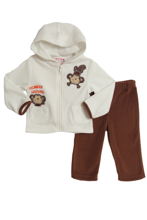 Baby Togs Newborn Boys (3-9 mo) 2 pc polar fleece monkey jacket and pants set at Sears.com