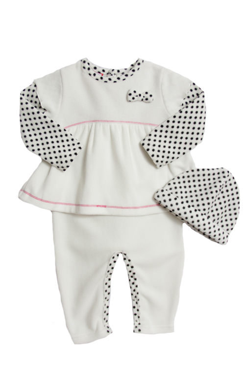 Baby Togs Newborn Girls (3-9 months) 2 pc polka dot polar fleece set with hat at Sears.com
