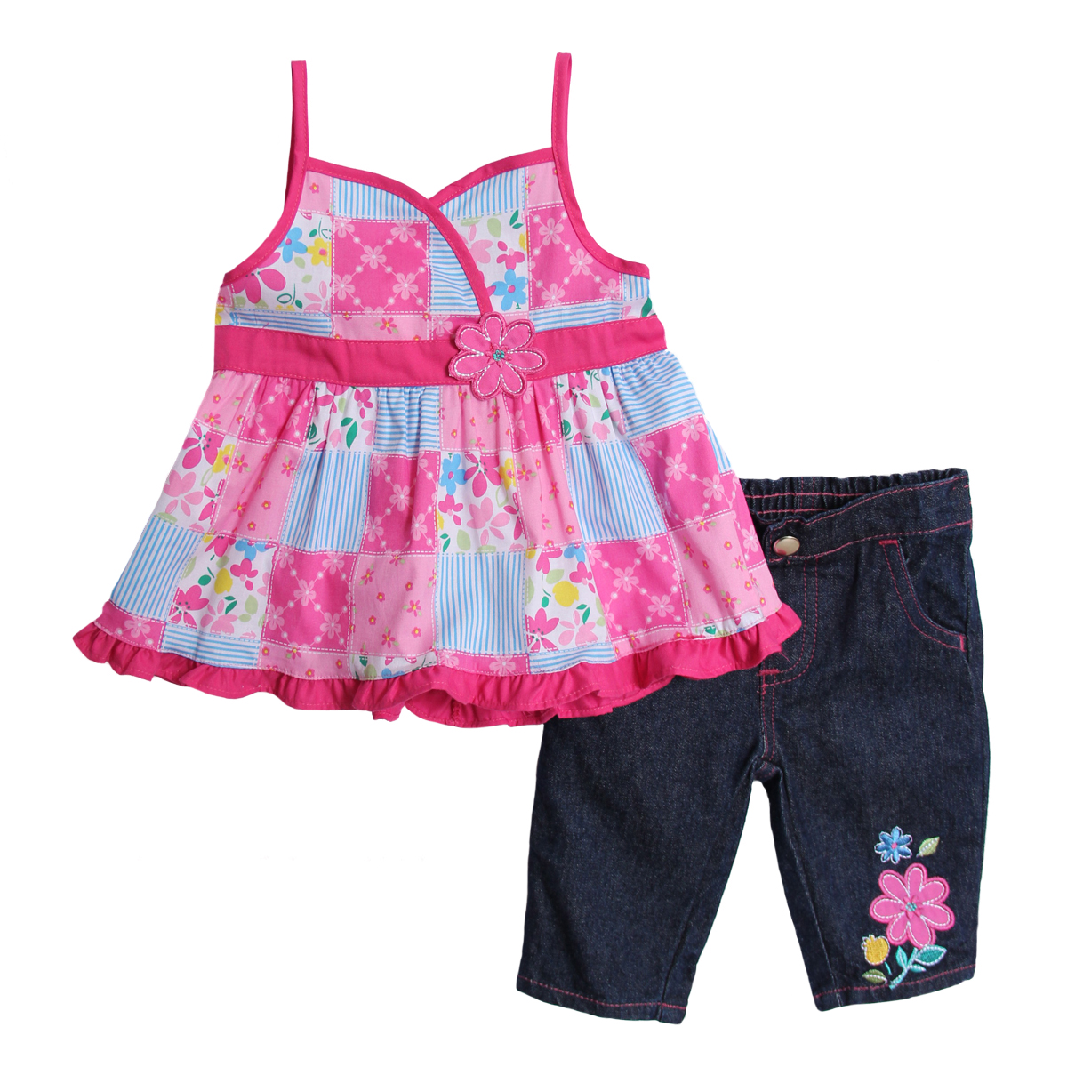Baby Togs Newborn Girls (3-9 months) 2 pc pink tank top and jeans set at Sears.com