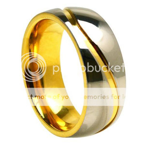 Forever Flawless 7mm Two Tone Yellow Gold Plating Celtic Titanium Wedding Band Ring ***[Includes Precise Laser Engraving]*** at Sears.com