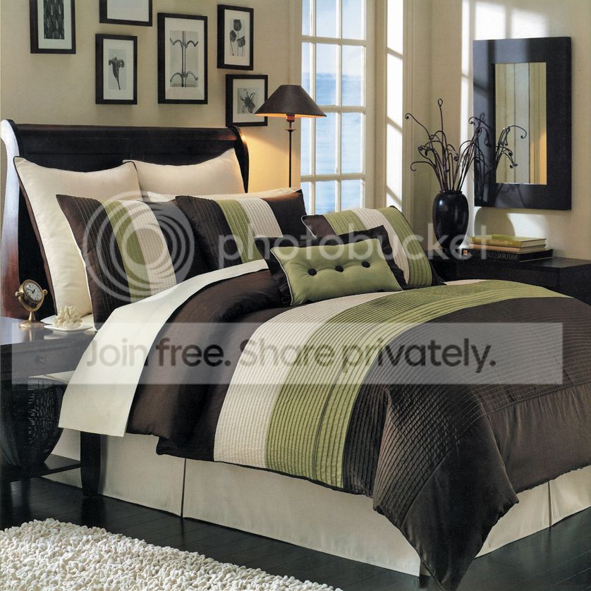 A Bedding Hudson Sage Luxury 8-Piece comforter Set Bed in a Bag at Sears.com