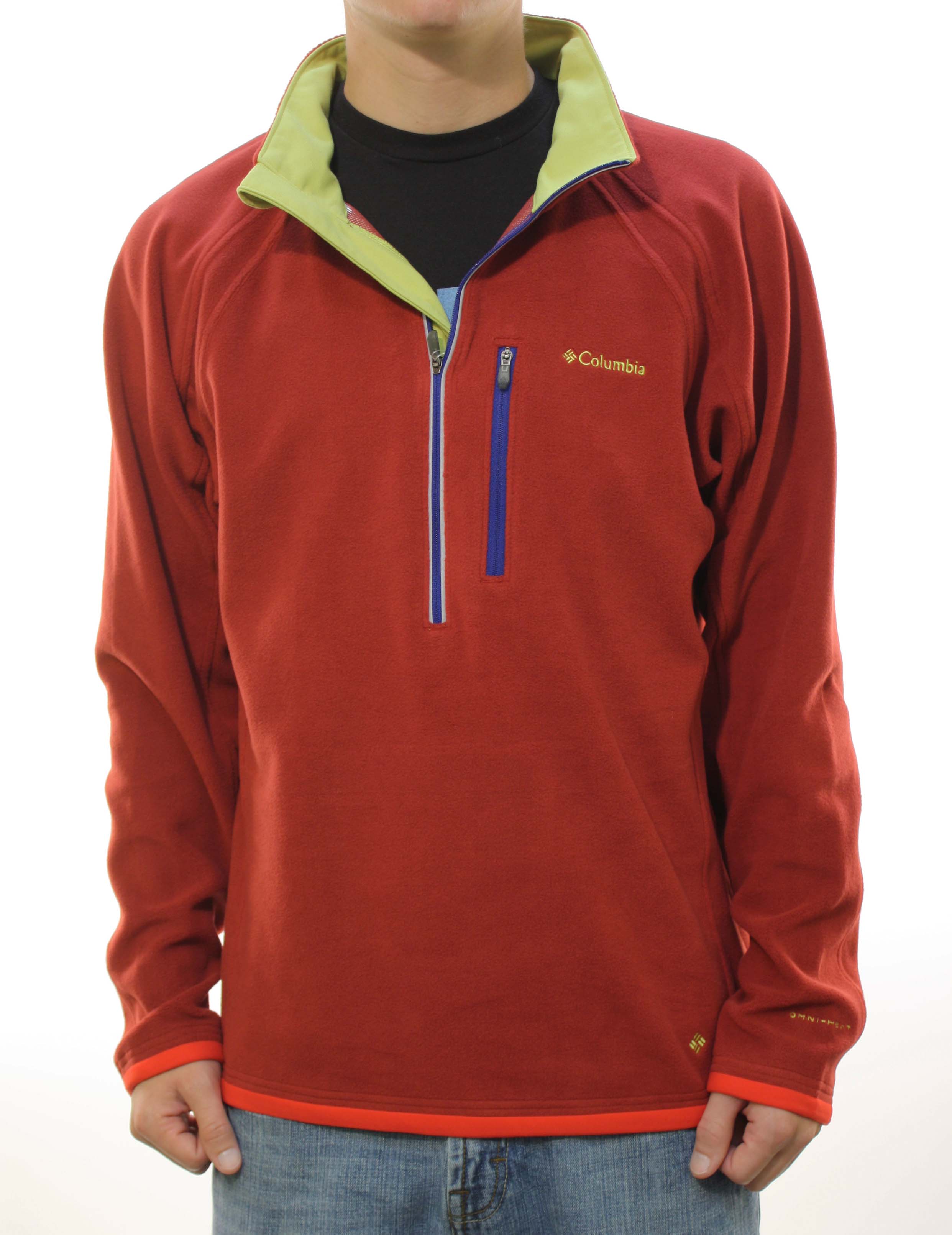 Columbia Men's Red Omni-Heat Thermal Reflective High Mock Neck Fleece Jacket at Sears.com
