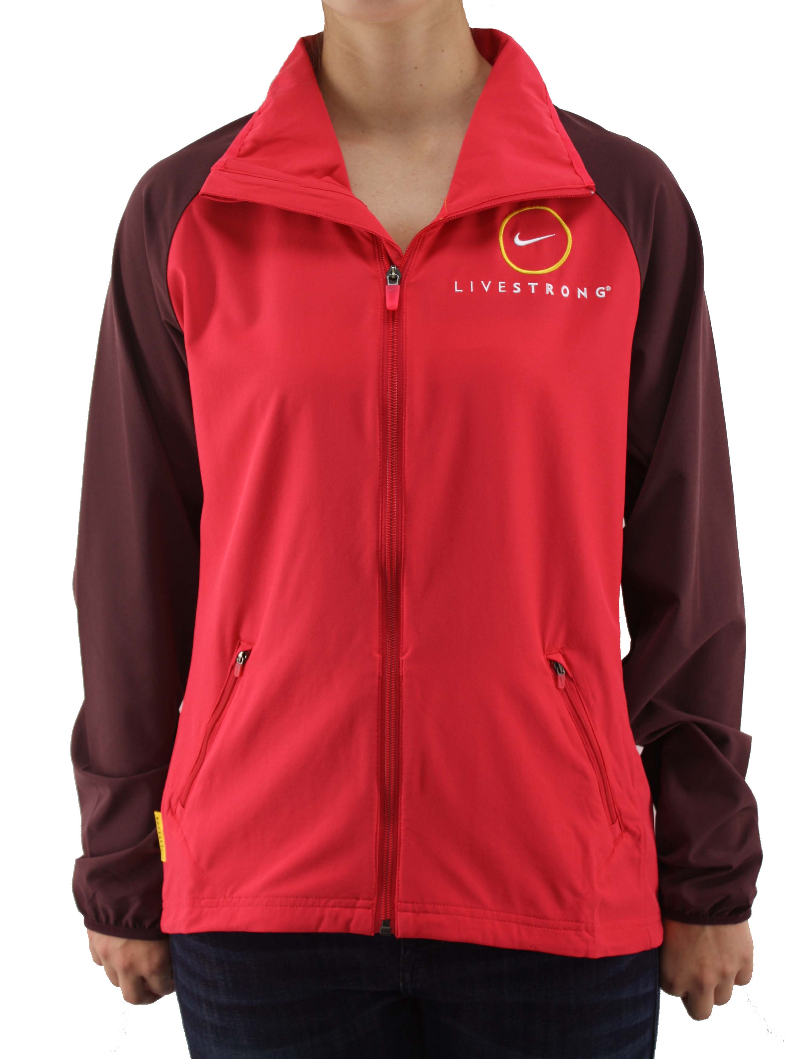Nike Livestrong Women's High Mock Neck Pink & Burgundy Training Jacket at Sears.com