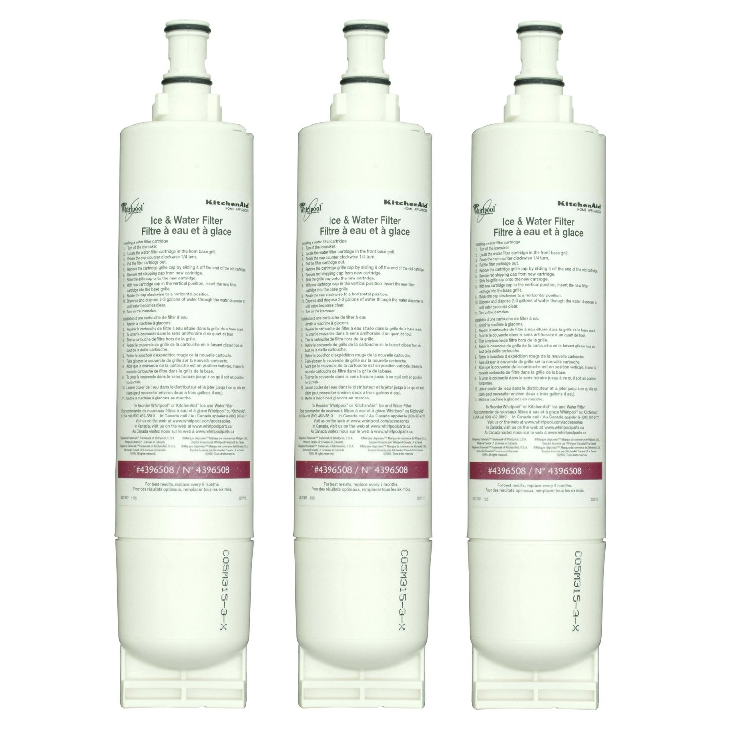 Whirlpool 4396510T KitchenAid Side-by-Side Refrigerator, Quarter Turn Cyst Reducing Water Filter, 3-Pack at Sears.com