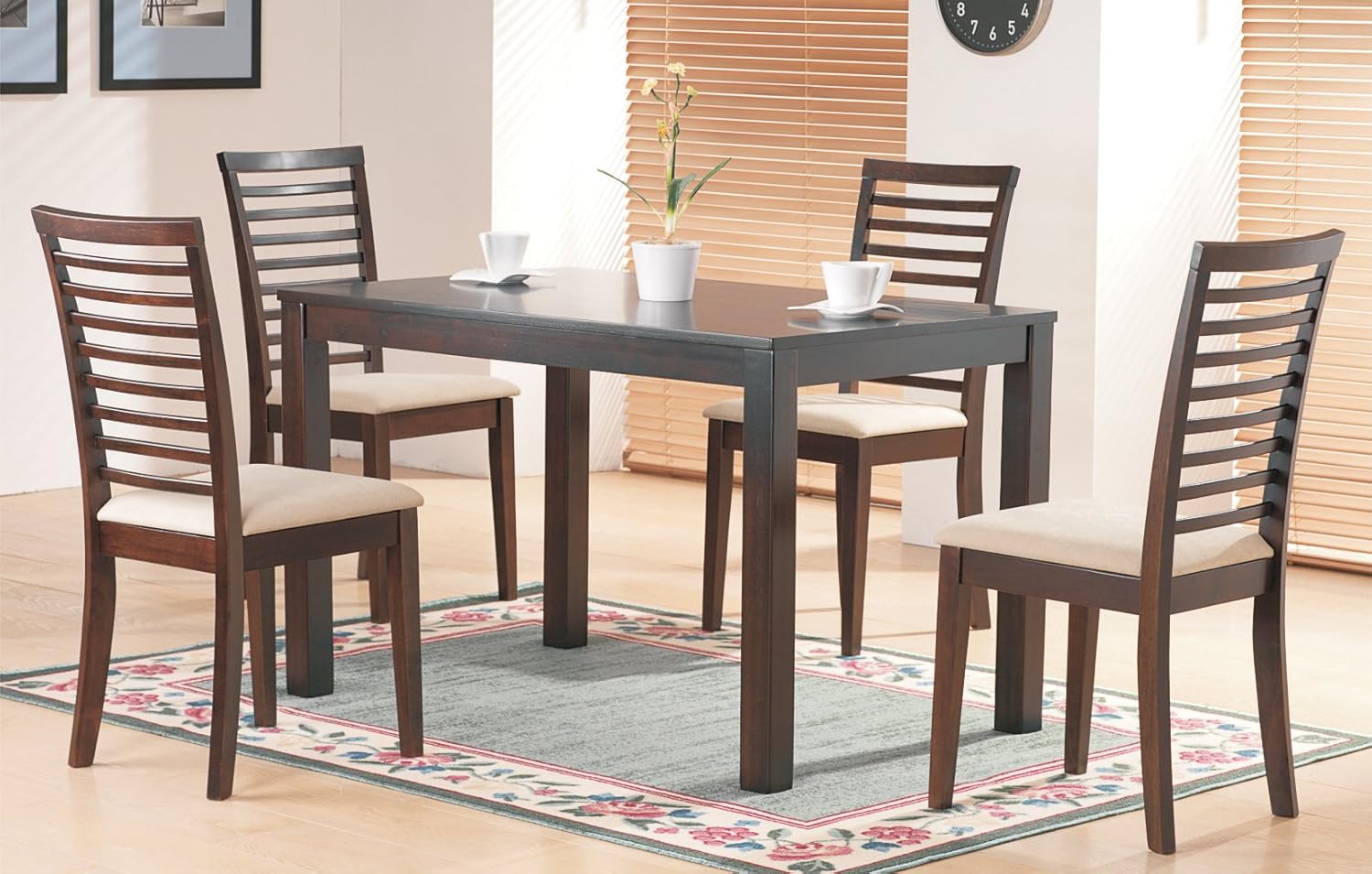 WelcomeiHome .INC 5pc Contemporary Cappuccino Finish Dining Table and Chair Set at Sears.com