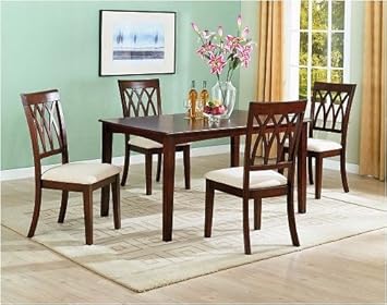 WelcomeiHome .INC 5pc Contemporary Style Cherry Finish Dining Table & Chair Set at Sears.com