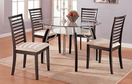WelcomeiHome .INC 5pc Contemporary Cappuccino Finish Round Dining Room Table & Chair Set at Sears.com