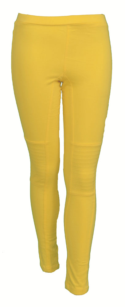BEULAH Solid B001 Patch Design Knee Womens Leggings Yellow Size M L * at Sears.com
