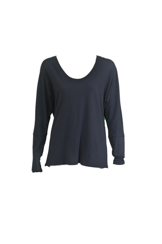C&C California 82F03K04NV L/S Scoop Neck Knit Womens Shirts Navy Blue Size M at Sears.com