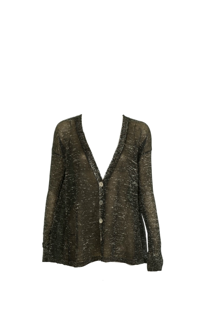 Chan Luu THCD5318 V Neck L/S Sparkly Lurex Cardigan Womens Sweaters Black XS at Sears.com