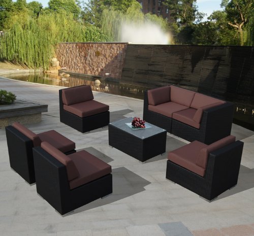 Ohana Collection Genuine Ohana Outdoor Patio Sofa Sectional Wicker Furniture 7pc Couch Set with Free Patio Cover at Sears.com