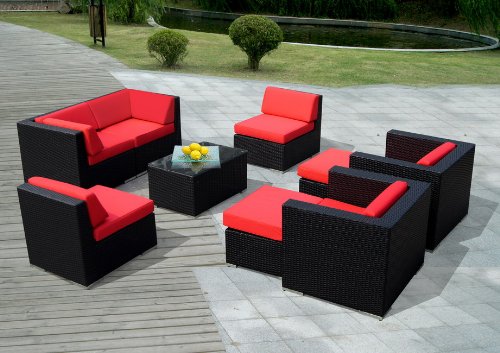 Ohana Collection Genuine Ohana Outdoor Patio Sofa Sectional Wicker Furniture 9pc Gorgeous Couch Set with Free Patio Cover at Sears.com