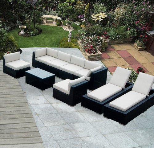 Ohana Collection Genuine Ohana Outdoor Sectional Sofa and Chaise Lounge Set (9 Pc Set) with Free Patio Cover at Sears.com
