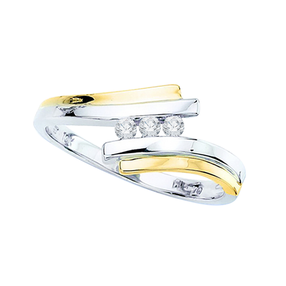 katarina 3 Diamond Anniversary Ring 1/10 ct. in 14K Two Tone Gold at Sears.com