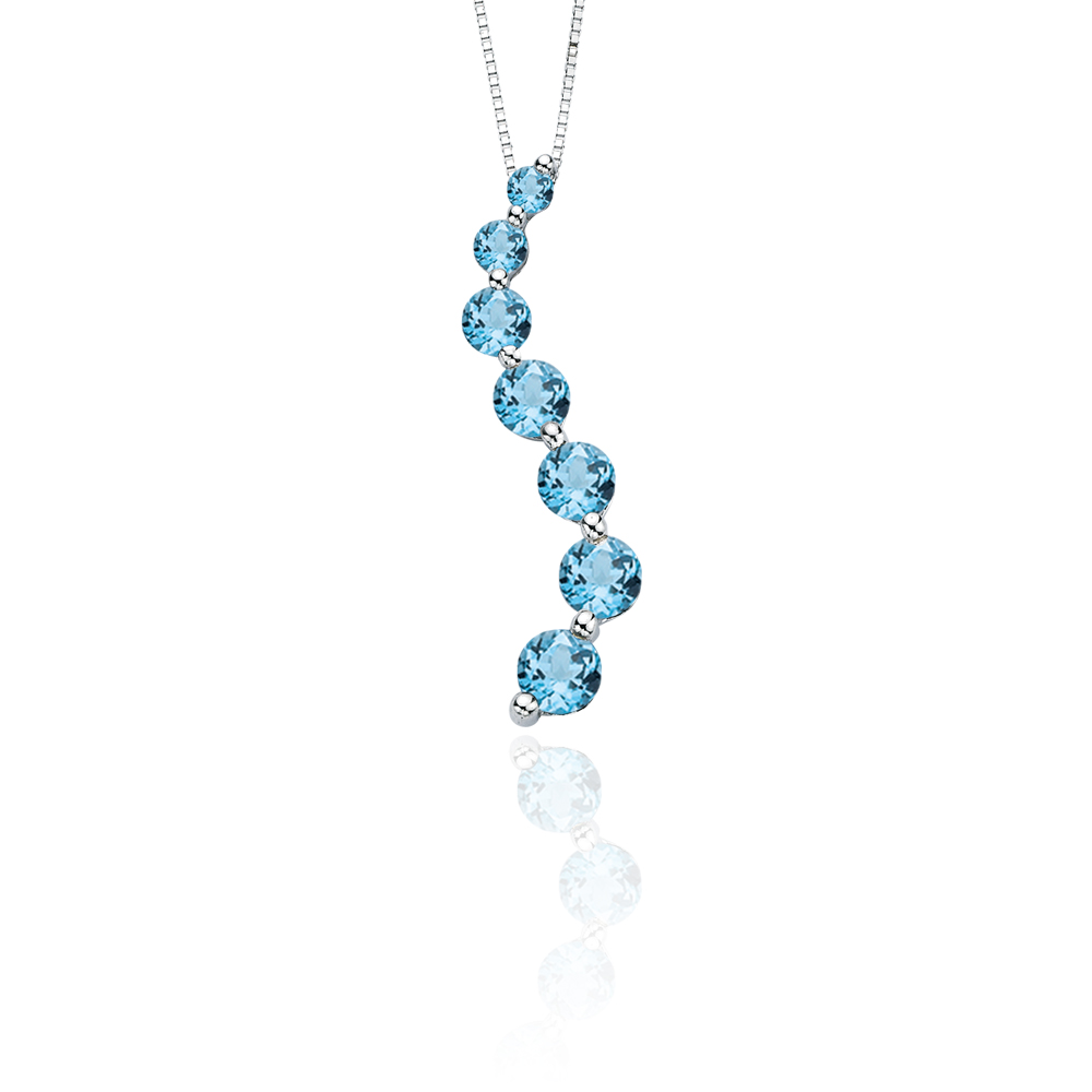 katarina Sterling Silver 2 1/3 ct. Blue Topaz "Journey of Love" Curve Pendant with Chain at Sears.com