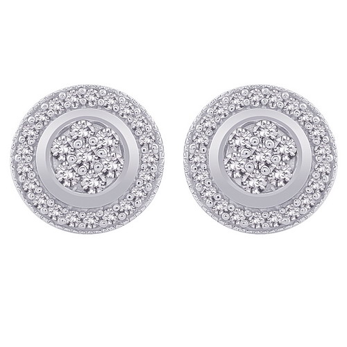 katarina 10K White Gold 1/2 ct. Diamond Cluster Earrings at Sears.com