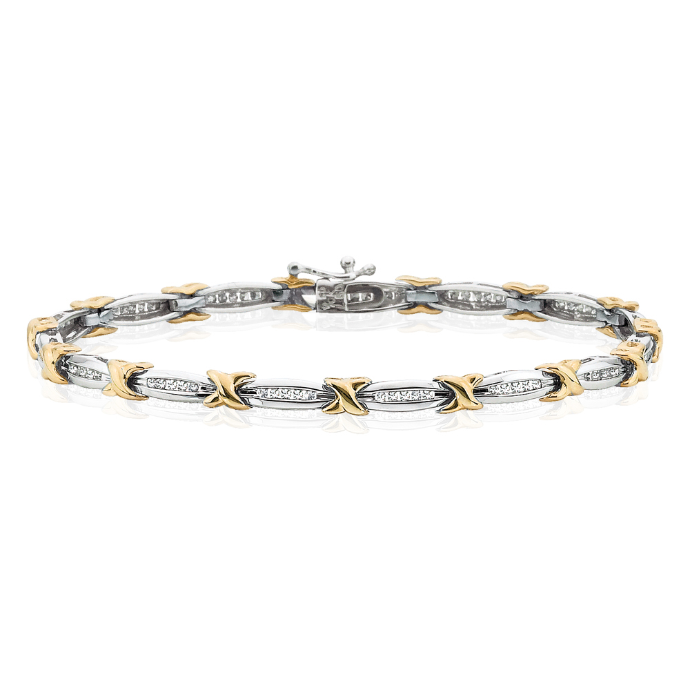 katarina 10K Two Tone Gold 1/2 ct. Diamond Tennis Bracelet (Highest Quality) at Sears.com