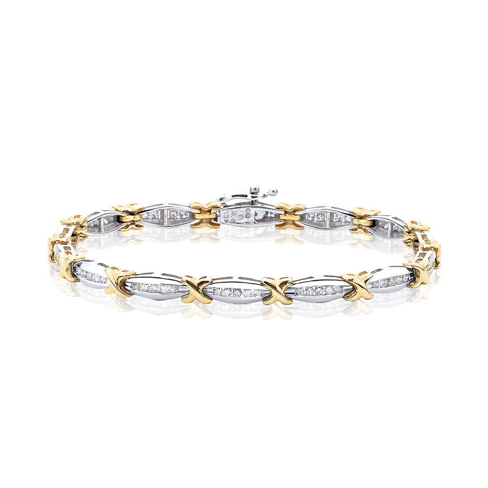 katarina 10K Two Tone Gold 1 ct. Diamond Tennis Bracelet at Sears.com