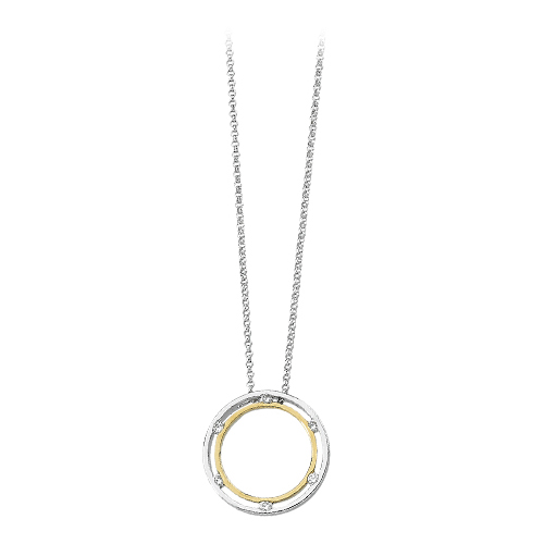 katarina 14K Two Tone Gold 1/5 ct. Diamond Concentric Circle Necklace at Sears.com