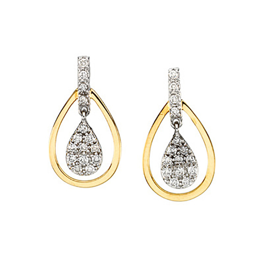 katarina 14K Two Tone Gold 1/4 ct. Diamond Dangle Earrings at Sears.com