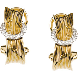 katarina 14K Two Tone Gold 1/8 ct. Diamond Earrings at Sears.com