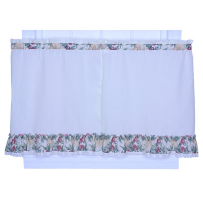 Ellis Curtain Kitchen Harvest Fruit Ruffled Tailored Tier Curtains in Natural - Size: 30" H x 58" W at Sears.com