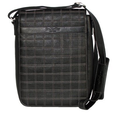 Dr. Koffer Fine Leather Accessories Cross Stitch Vertical Laptop Messenger Bag - Color: Venetian Black at Sears.com