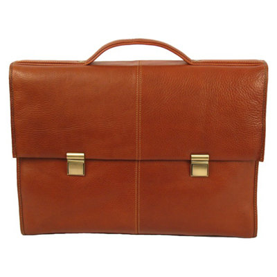 Dr. Koffer Fine Leather Accessories Watson Suede Flap-Over Laptop Briefcase - Color: Venetian Cognac at Sears.com