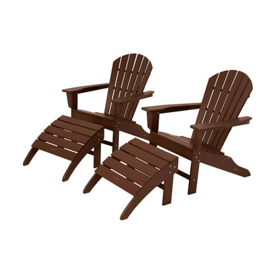 Polywood South Beach 4 Piece Adirondack Set - Finish: Mahogany at Sears.com