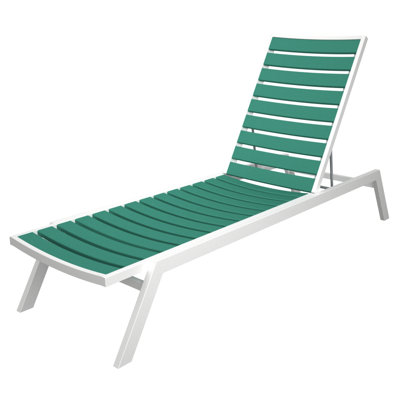 Polywood Euro Chaise - Finish: Textured Silver, Seat and Back Finish: White at Sears.com