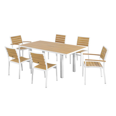 Polywood Euro 7 Piece Dining Set - Top/Back Finish: Plastique, Frame Finish: Gloss White at Sears.com
