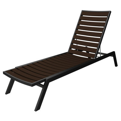 Polywood Euro Chaise - Finish: Textured Black, Seat and Back Finish: Mahogany at Sears.com