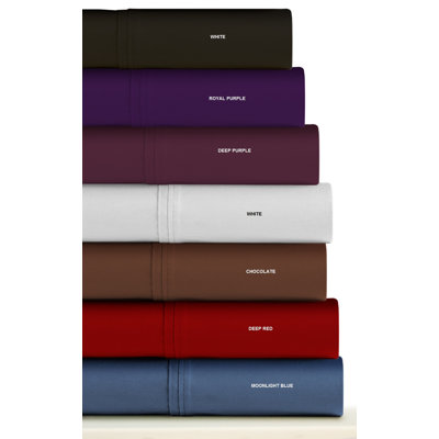 Tribeca Living 300 Thread Count Egyptian Cotton Sateen Deep Pocket Sheet Set - Size: California King, Color: Deep Purple at Sears.com