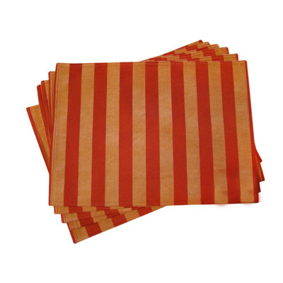 Textiles Plus Inc. Lined Jacquard Stripe Placemat (Set of 6) - Color: Red at Sears.com