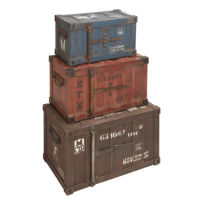 Woodland Imports Classic Old Time Wood Trunk (Set of 3) at Sears.com