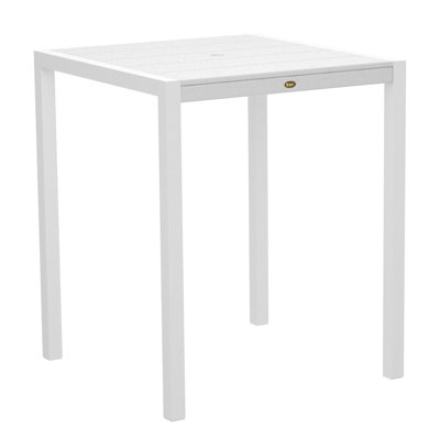 Polywood Trex Outdoor Surf City Bar Height Dining Table - Size: 36" x 36", Color: Textured White/Classic White at Sears.com