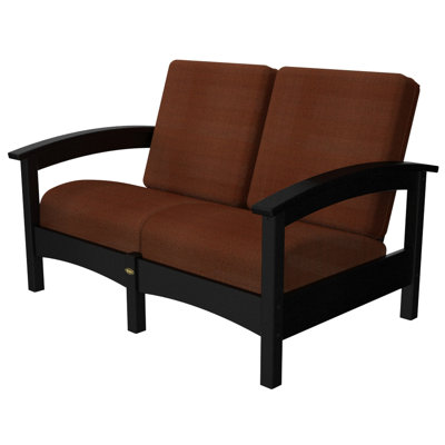 Polywood Trex Outdoor Rockport Club Settee - Color: Charcoal Black / Chili at Sears.com
