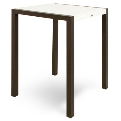 Polywood Trex Outdoor Surf City Bar Height Dining Table - Size: 30" x 30", Color: Textured Bronze/Classic White at Sears.com